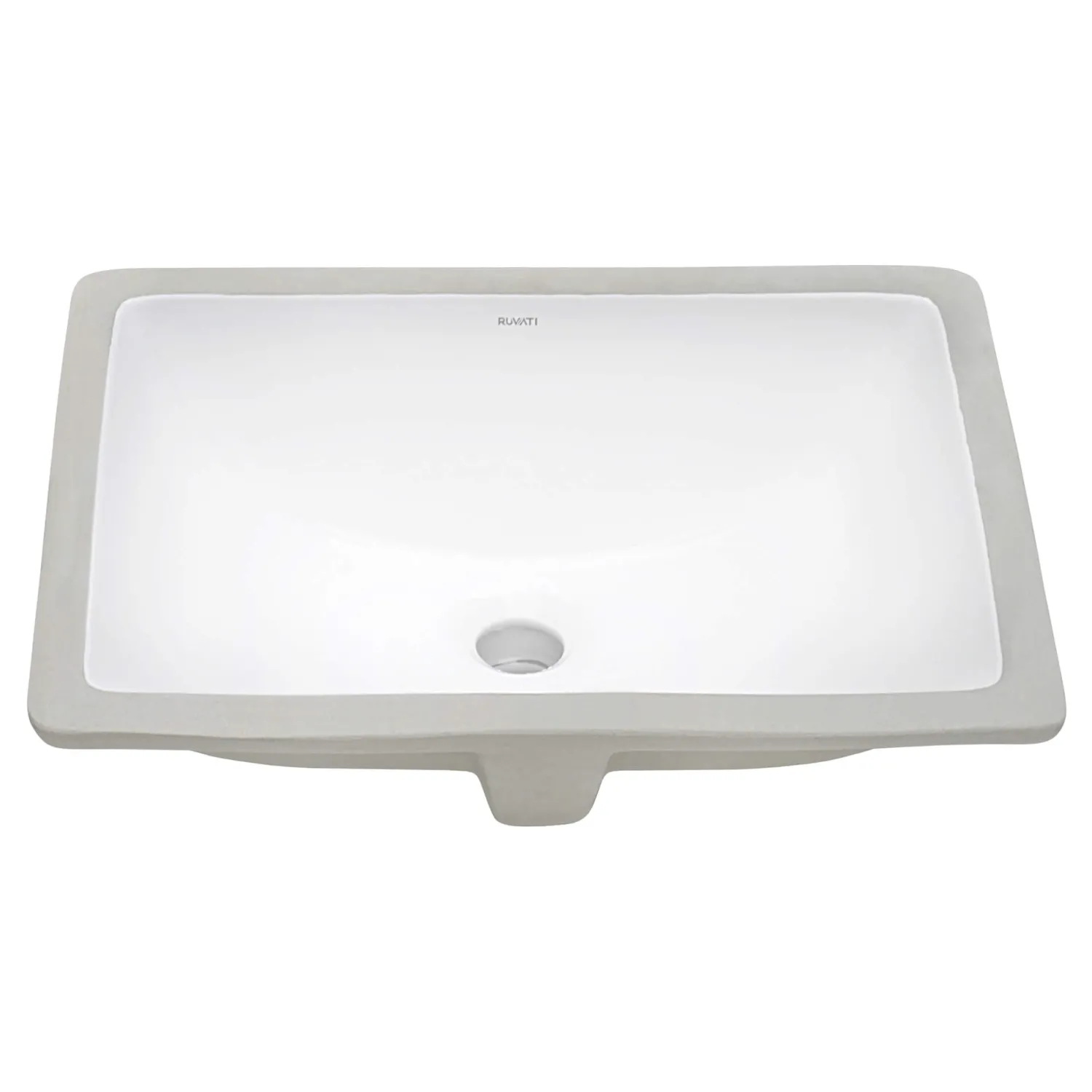 Online 21" x 15" Rectangular Undermount Bathroom Sink in White Undermount