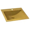 Clearance 21" x 17" Topmount Brushed Gold Stainless Steel Bathroom Sink Stainless Steel Sinks|Drop-In / Top Mount Sinks