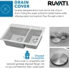 Clearance 33" x 22" Topmount 70/30 Double Bowl 16 Gauge Stainless Steel Kitchen Sink Drop-In / Top Mount Sinks|Stainless Steel Sinks