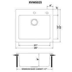 Hot 25" x 22" Topmount 16 Gauge Stainless Steel Kitchen Sink Drop-In / Top Mount Sinks|Stainless Steel Sinks