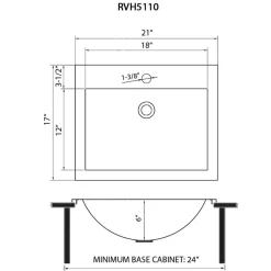 21" x 17" Topmount Gunmetal Stainless Steel Bathroom Sink Stainless Steel Sinks|Drop-In / Top Mount Sinks