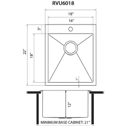 Online 18" x 22" Topmount Laundry Utility Sink | 12" Deep Drop-In / Top Mount Sinks|Stainless Steel Sinks