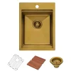 15" x 20" Topmount Matte Gold Stainless Steel Workstation Bar Sink Gunmetal, Brass, & Gold|Sinks For Tight Spaces