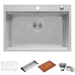 New 27" x 20" Topmount Workstation Kitchen Sink Drop-In / Top Mount Sinks|Sinks For Tight Spaces