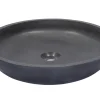 Clearance Shallow Round Vessel Sink in Lava Stone Above Counter / Vessel Sinks