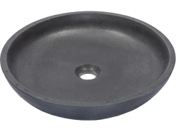 Clearance Shallow Round Vessel Sink in Lava Stone Above Counter / Vessel Sinks