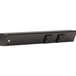 Hot Slim Angle Under Cabinet Outlet Power Strip | Black Finish Power Strips