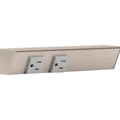 Online Slim Angle Under Cabinet Outlet Power Strip | Satin Nickel Finish Power Strips