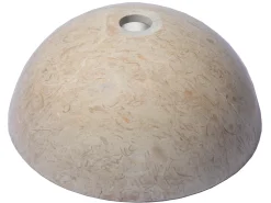 Hot Small Vessel Sink Bowl in Polished Penny Grey Marble Above Counter / Vessel Sinks