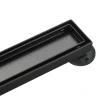 New 72" Stainless Steel Linear Shower Drain with Tile Insert & Flat Grate in Matte Black Shower Drains