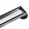 Outlet 60" Stainless Steel Linear Shower Drain with Tile Insert & Flat Grate in Brushed Nickel Shower Drains