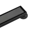Sale 60" Stainless Steel Linear Shower Drain with Tile Insert & Flat Grate in Matte Black Shower Drains