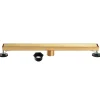 Clearance 32" Stainless Steel Linear Shower Drain with Tile Insert & Flat Grate in Brushed Brass Shower Drains