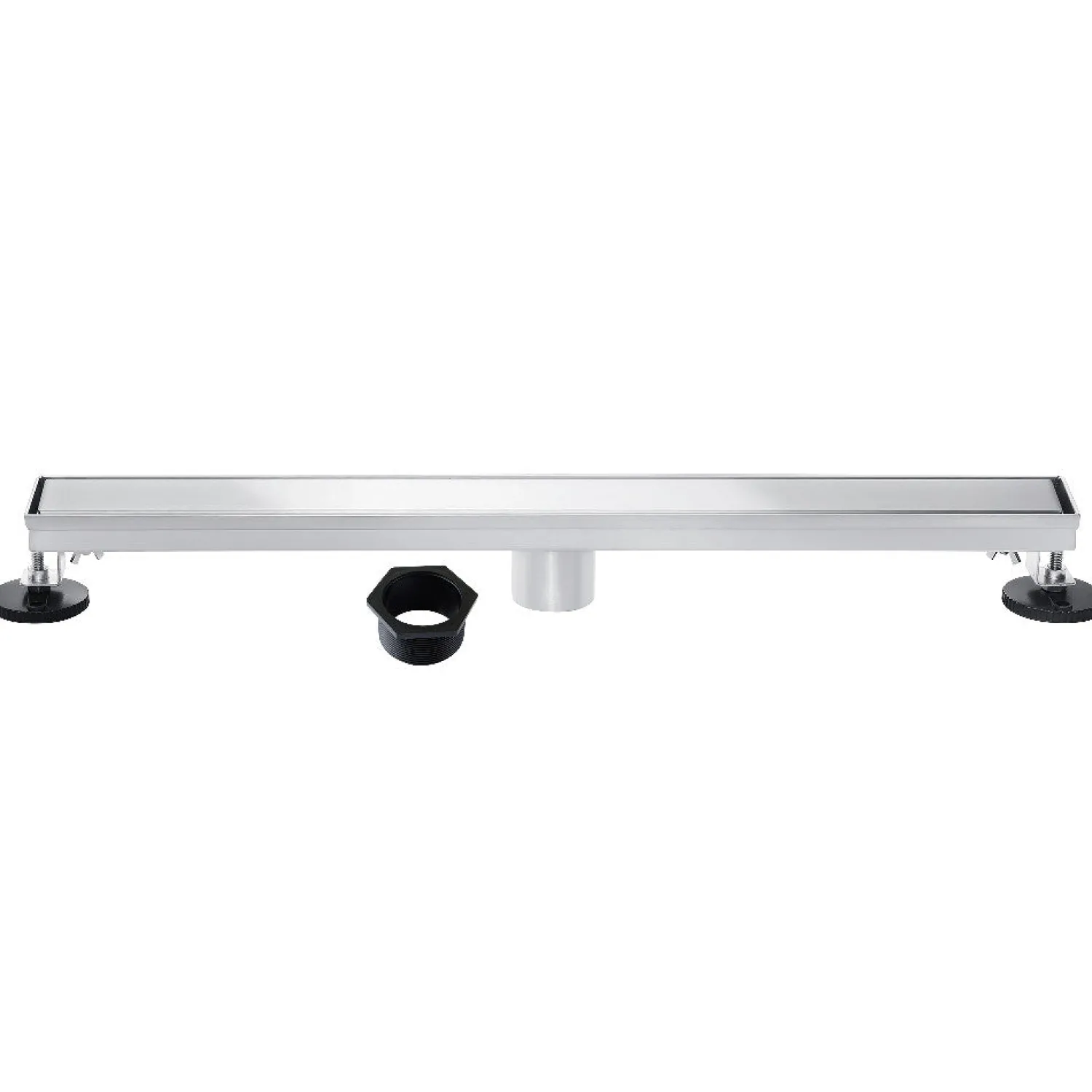 Hot 32" Stainless Steel Linear Shower Drain with Tile Insert & Flat Grate in Chrome Shower Drains