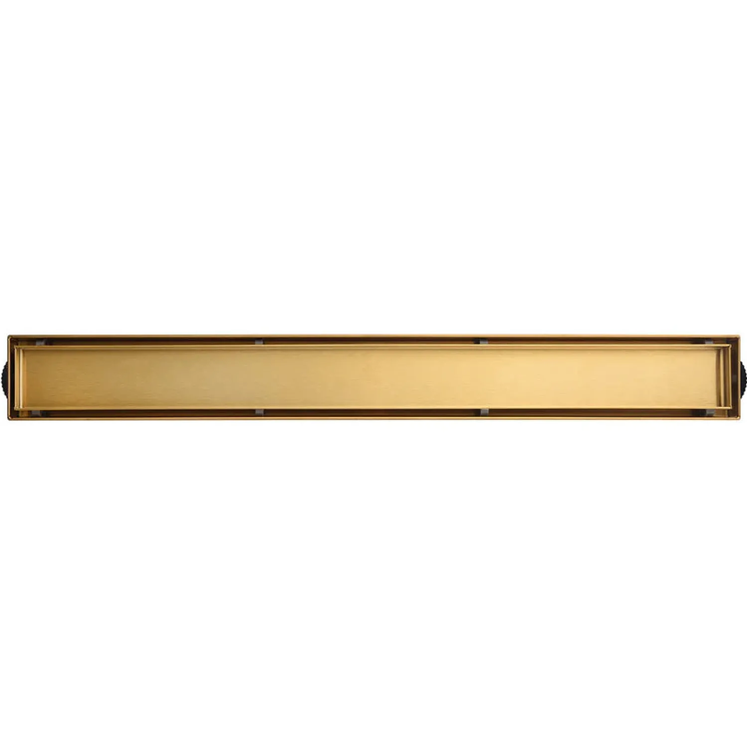 Hot 28" Stainless Steel Linear Shower Drain with Tile Insert & Flat Grate in Brushed Brass Shower Drains