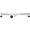 Outlet 28" Stainless Steel Linear Shower Drain with Tile Insert & Flat Grate in Chrome Shower Drains