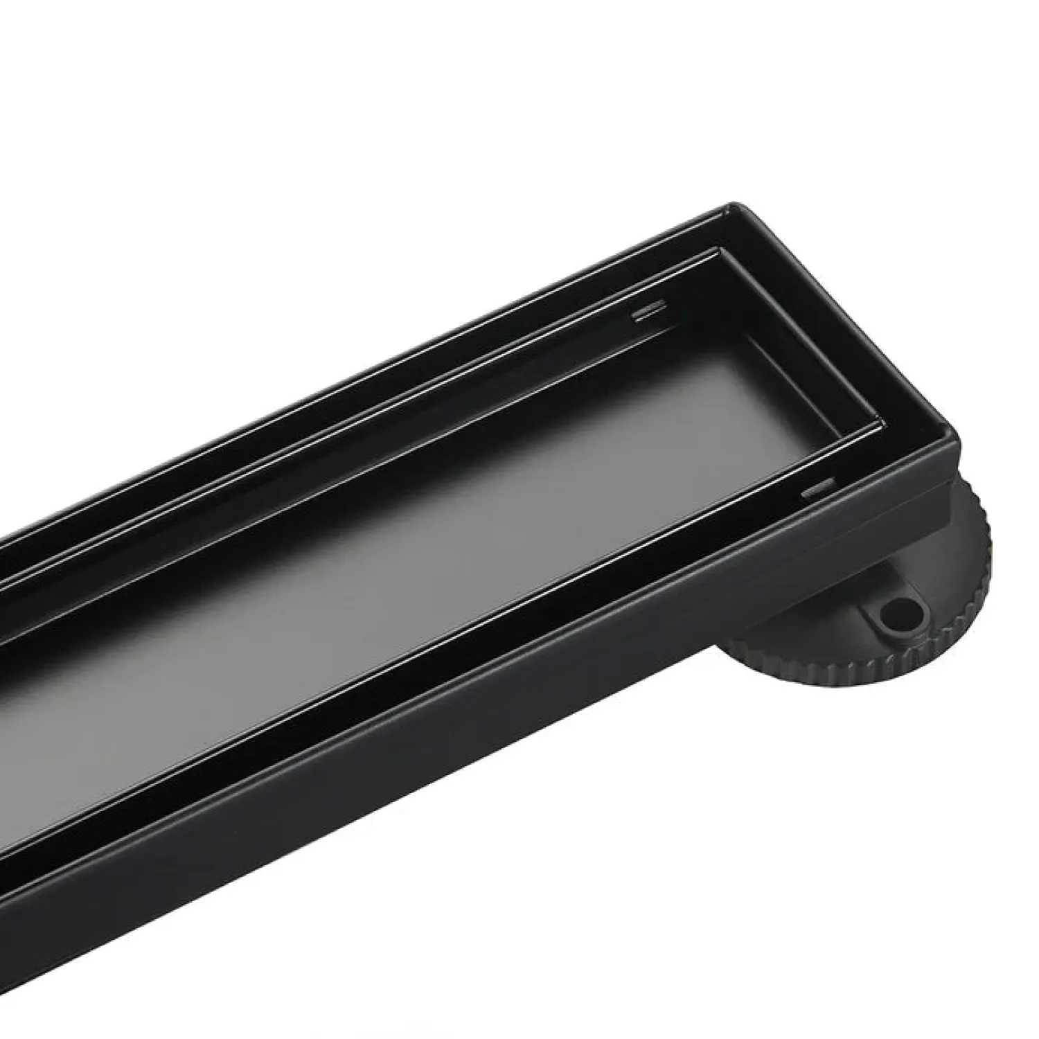 Best 28" Stainless Steel Linear Shower Drain with Tile Insert & Flat Grate in Matte Black Shower Drains