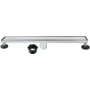 Hot 24" Stainless Steel Linear Shower Drain with Tile Insert & Flat Grate in Chrome Shower Drains