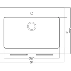 Discount Stainless Steel 36" Sink Base Cabinet with Integral Sink Sink Base Cabinets|Laundry & Utility Sinks
