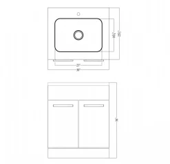 Clearance Stainless Steel 30" Sink Base Cabinet with Integral Sink Sink Base Cabinets|Laundry & Utility Sinks