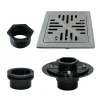 New 6" Stainless Steel Square Grid Shower Drain with Flange Shower Drains