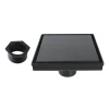 Clearance 6" Stainless Steel Square Shower Drain in Matte Black Shower Drains