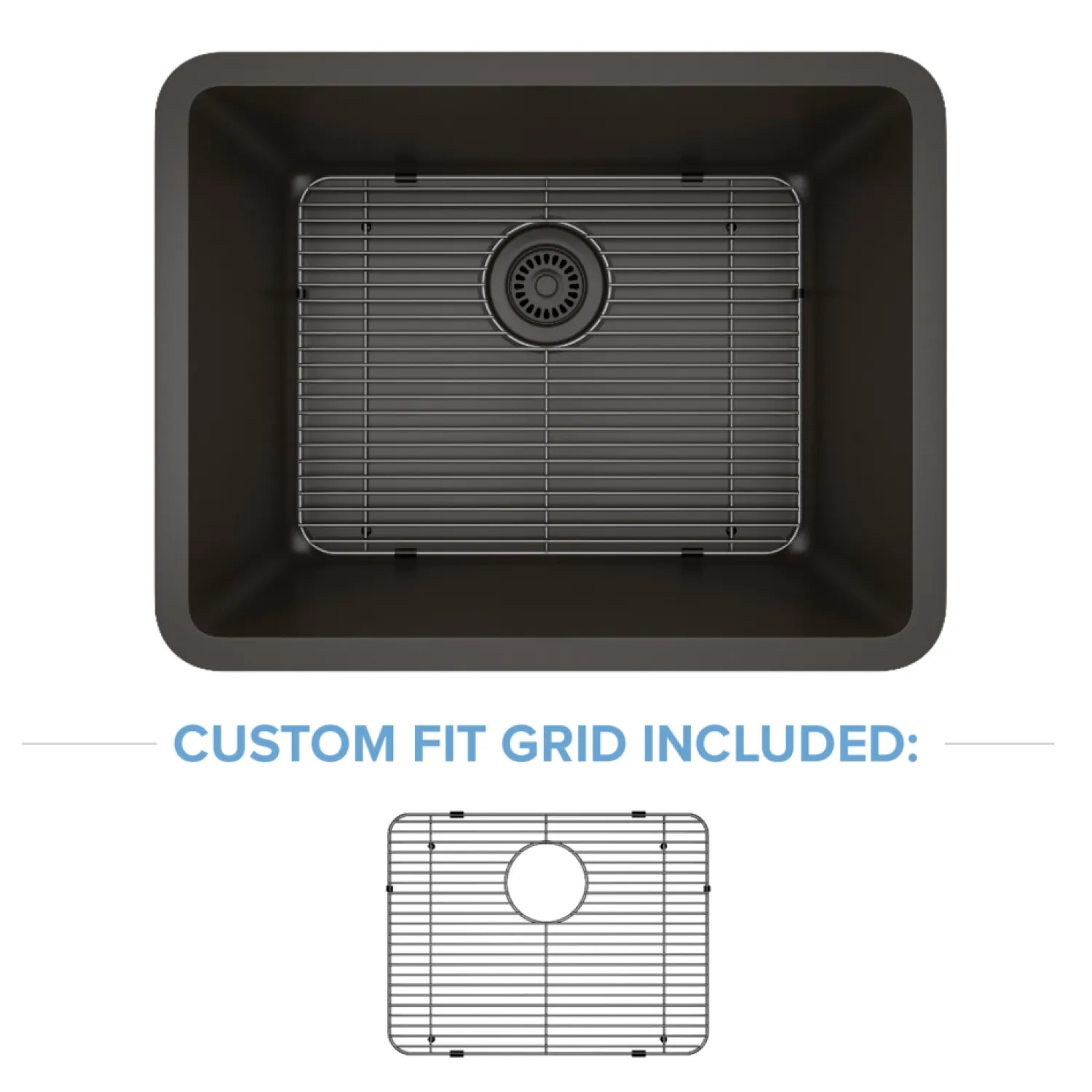 Standard Size Rectangle Quartz Composite Kitchen Sink Single Bowl Sinks|Undermount Sinks