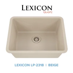 Standard Size Rectangle Quartz Composite Kitchen Sink Single Bowl Sinks|Undermount Sinks