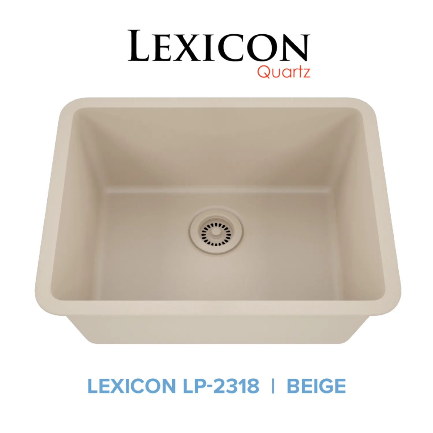Standard Size Rectangle Quartz Composite Kitchen Sink Single Bowl Sinks|Undermount Sinks