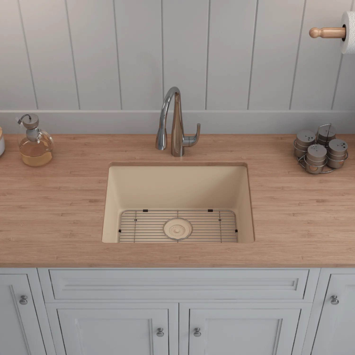 Standard Size Rectangle Quartz Composite Kitchen Sink Single Bowl Sinks|Undermount Sinks