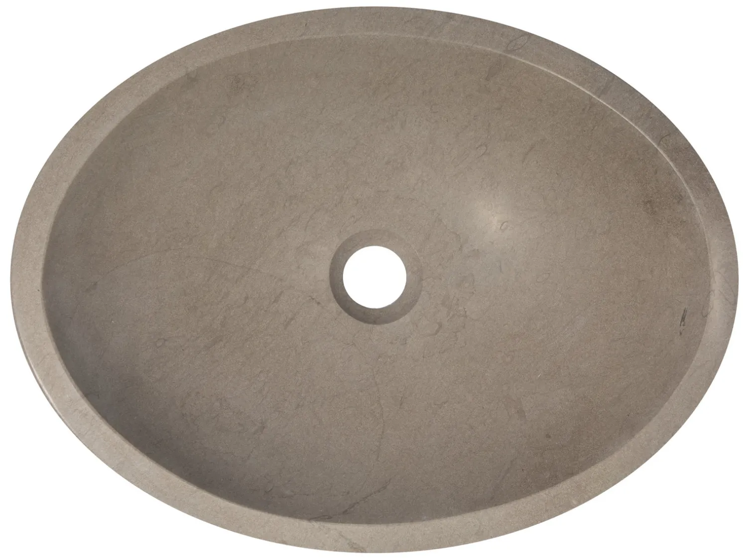 Hot Stone Canoe Sink in Honed Molly Grey Marble Above Counter / Vessel Sinks