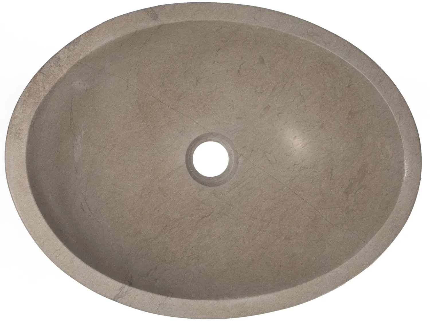 Hot Stone Canoe Sink in Honed Molly Grey Marble Above Counter / Vessel Sinks