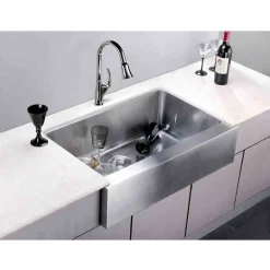 Sale 33" Straight Apron Single Bowl 16 Gauge Stainless Steel Kitchen Sink Stainless Steel Sinks|Single Bowl Sinks