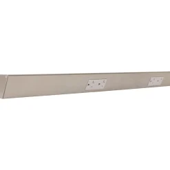 Tamper Resistant Angle Under Cabinet Outlet Power Strip | Satin Nickel Finish Power Strips