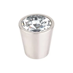 Clearance Crystal Center Knob in Brushed Satin Nickel Shell Top Knobs|Knobs