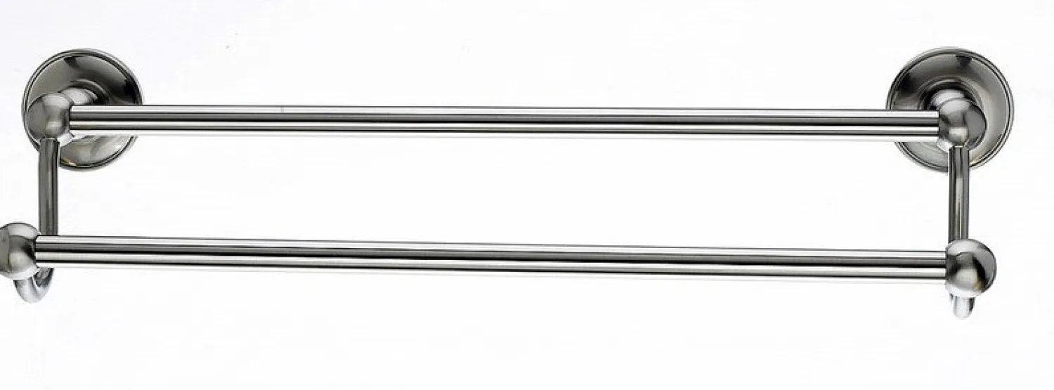 Clearance Topknobs ED7BSND 18" Smooth Double Towel Bar in Brushed Satin Nickel Top Knobs|Brushed Nickel Hardware