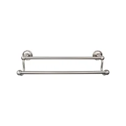 Sale Edwardian Double Bath Towel Bar - Ribbon Backplate Top Knobs|Towel Bars