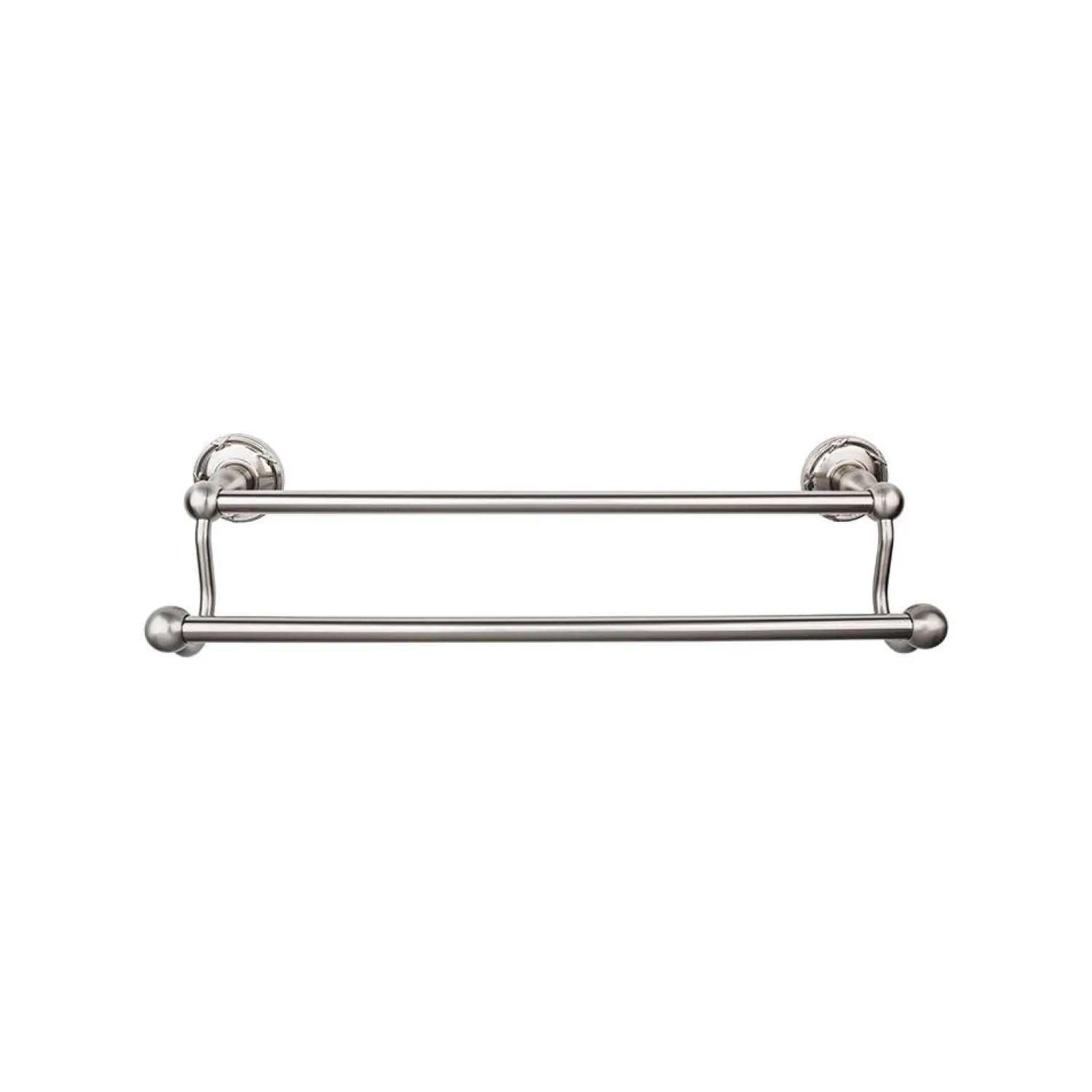 Sale Edwardian Double Bath Towel Bar - Ribbon Backplate Top Knobs|Towel Bars