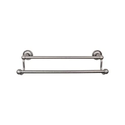 Sale Edwardian Double Bath Towel Bar - Ribbon Backplate Top Knobs|Towel Bars