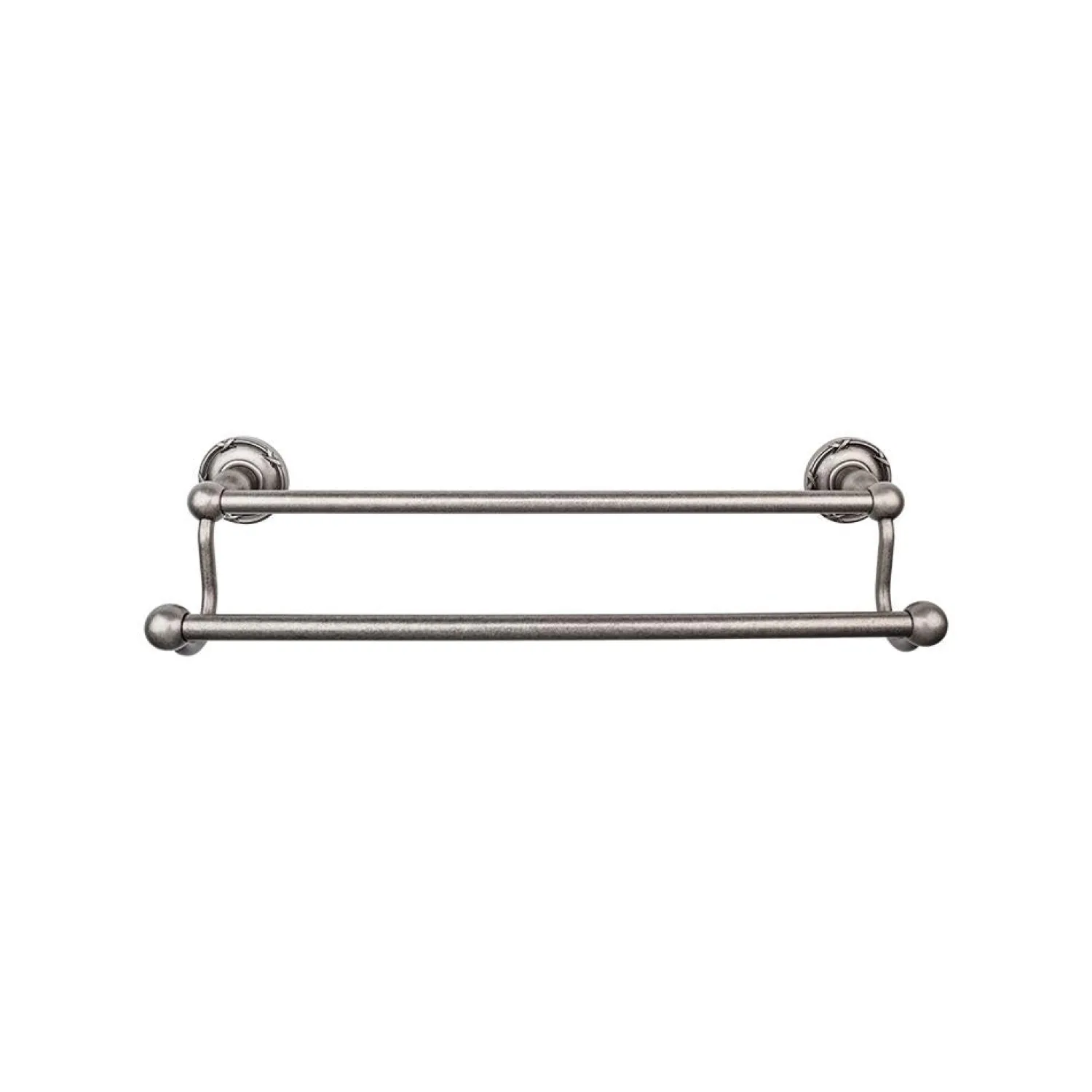 Sale Edwardian Double Bath Towel Bar - Ribbon Backplate Top Knobs|Towel Bars