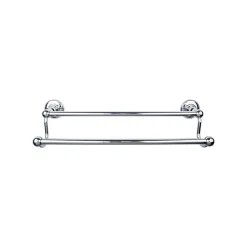 Clearance Edwardian Double Bath Towel Bar - Plain Backplate Top Knobs|Towel Bars