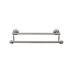 Clearance Edwardian Double Bath Towel Bar - Plain Backplate Top Knobs|Towel Bars