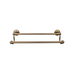 Clearance Edwardian Double Bath Towel Bar - Plain Backplate Top Knobs|Towel Bars