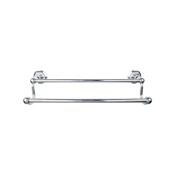 Edwardian Double Bath Towel Bar - Hex Backplate Top Knobs|Towel Bars
