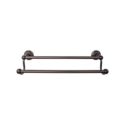 Edwardian Double Bath Towel Bar - Hex Backplate Top Knobs|Towel Bars