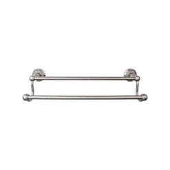 Edwardian Double Bath Towel Bar - Hex Backplate Top Knobs|Towel Bars