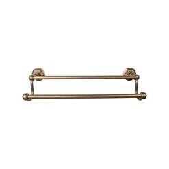 Edwardian Double Bath Towel Bar - Hex Backplate Top Knobs|Towel Bars
