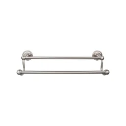 Edwardian Double Bath Towel Bar - Rope Backplate Top Knobs|Towel Bars