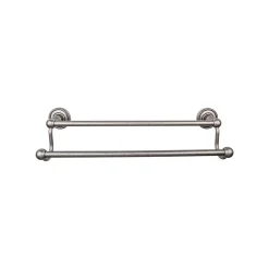 Edwardian Double Bath Towel Bar - Rope Backplate Top Knobs|Towel Bars