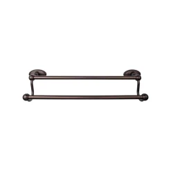 Edwardian Double Bath Towel Bar - Oval Backplate Top Knobs|Towel Bars